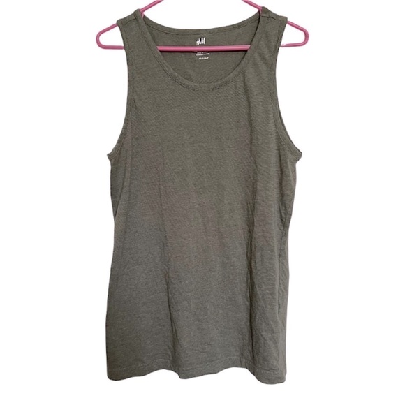H&M Women's Tank Top Regular Fit Olive Army Green Stretch Size Small - Picture 1 of 4